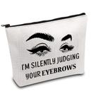 Bolsa de maquiagem BDPWSS Estetician I'm Silently Judging Eyebrows Bolsa de maquiagem BDPWSS Estetician I'm Silently Judging Eyebrows