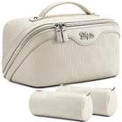 Bolsa de maquiagem BOYATU Travel Cosmetic Organizer, conjunto de 3, branca