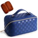 Bolsa de maquiagem Cessfle Checkered de grande capacidade com alça 25x12x12cm