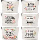 Bolsa de maquiagem CHENGU Rainbow Heart Canvas, 6 peças para mulheres