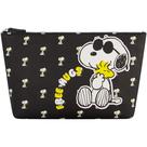 Bolsa de maquiagem Concept One Peanuts Snoopy feminina preta em PVC