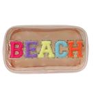 Bolsa de maquiagem cqoogrlx Clear Beach impermeável em nylon e PVC