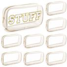 Bolsa de maquiagem Cunno Preppy Clear DIY Chenille Letter Nylon 9 unidades