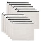 Bolsa de maquiagem de lona Sinzip White Cotton 12 unidades com zíper