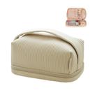 Bolsa de maquiagem de viagem BAKLUCK Creme de dupla camada de grande capacidade