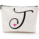 Bolsa de maquiagem de viagem Blue Leaves J Initial Monogram Waterproof