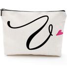 Bolsa de maquiagem de viagem Blue Leaves V Initial Monogram Waterproof Bolsa de maquiagem de viagem Blue Leaves V Initial Monogram Waterproof