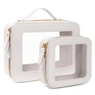 Bolsa de maquiagem de viagem FFPaw Clear Case em couro impermeável