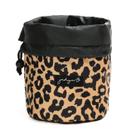 Bolsa de maquiagem de viagem Jadyn B Cinch Top Compact Organizer Leopard