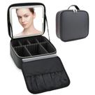 Bolsa de maquiagem de viagem SLUMAZI com espelho LED preto Bolsa de maquiagem de viagem SLUMAZI com espelho LED preto