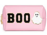 Bolsa de maquiagem Dripykiaa Halloween Chenille Patch Pink Vegan