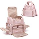 Bolsa de maquiagem e cosméticos Prokva Large com 3 estojos removíveis rosa