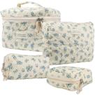 Bolsa de maquiagem e cosméticos VIWIME, algodão acolchoado, viagem, azul, rosa