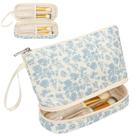 Bolsa de maquiagem Ethereal Small 2 Layers Travel Organizer Blue Bolsa de maquiagem Ethereal Small 2 Layers Travel Organizer Blue