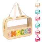 Bolsa de maquiagem eurovicky Chenille Letter Patch Clear Waterproof