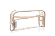 Bolsa de maquiagem EZpacking Clearview Ivory PVC com material vegano