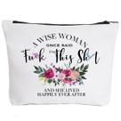Bolsa de maquiagem Fokongna Funny Theme, tela de 10 x 8 polegadas e 12 onças