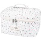 Bolsa de maquiagem Gosect Large Travel Acolchoada Floral Algodão Branco
