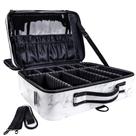 Bolsa de maquiagem gzcz Large Travel, estojo cosmético de couro PU