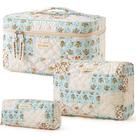 Bolsa de maquiagem HBSelect acolchoada de algodão para viagem, 3 peças para mulheres e meninas