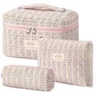 Bolsa de maquiagem HBSelect acolchoada de algodão para viagem, 3 peças para mulheres e meninas