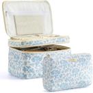Bolsa de maquiagem HBSelect Travel de algodão acolchoada para mulheres e meninas