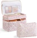 Bolsa de maquiagem HBSelect Travel de algodão acolchoada para mulheres e meninas