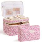 Bolsa de maquiagem HBSelect Travel de algodão acolchoada para mulheres e meninas