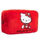 Bolsa de maquiagem Hello Kitty Fluffy Kawaii, bolsa de viagem para mulheres