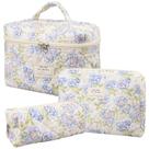 Bolsa de maquiagem Honitty Quilted Cosmetic Bags, conjunto floral de 3