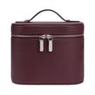 Bolsa de maquiagem Honitty Travel com compartimentos e alça de couro PU