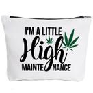 Bolsa de maquiagem iHopes+ Funny Leaf para mulheres e meninas 23 x 18 cm