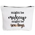 Bolsa de maquiagem iHopes+ Funny Theme de tela de 9,5 x 7 polegadas para mulheres