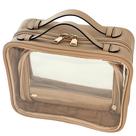 Bolsa de maquiagem JAZD Clear Toalete Bege de grande capacidade