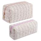 Bolsa de maquiagem JOVAKIT Bolsa de cosméticos acolchoada de algodão rosa floral