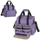Bolsa de maquiagem LUXJA Large Travel com 3 estojos removíveis roxos