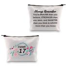 Bolsa de maquiagem MBMSO Sweet 17 Happy 17th Birthday Gift Girl Bolsa de maquiagem MBMSO Sweet 17 Happy 17th Birthday Gift Girl