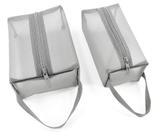 Bolsa de maquiagem Mesh YunZh Set 2 para mulheres e meninas (cinza)