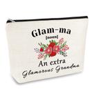 Bolsa de maquiagem Mikela Glam-ma Best Grandma Gift 25x17cm de algodão