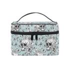 Bolsa de maquiagem MNSRUU Skull Vintage Goth Butterfly Oxford Fabric