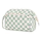 Bolsa de maquiagem Narwey Checkered Mint Green para mulheres
