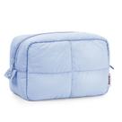 Bolsa de maquiagem Narwey Puffy acolchoada para mulheres que viajam, azul