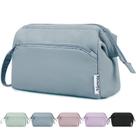 Bolsa de maquiagem Narwey Wide-open Travel Cosmetics Bag, azul acinzentado