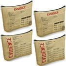 Bolsa de maquiagem Oudain Evidence, linho impermeável, 25x18cm, 4 unidades