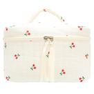 Bolsa de maquiagem PAZIMIIK acolchoada vintage bege cereja para mulheres