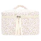 Bolsa de maquiagem PAZIMIIK acolchoada vintage de viagem floral rosa