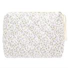 Bolsa de maquiagem PAZIMIIK acolchoada vintage floral roxa para mulheres