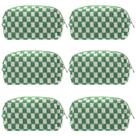 Bolsa de maquiagem PAZIMIIK Checkered Portable Green (6 unidades)