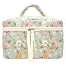 Bolsa de maquiagem PAZIMIIK com flores verdes vintage acolchoadas para mulheres