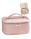 Bolsa de maquiagem Prite de grande capacidade à prova d'água com alça rosa Bolsa de maquiagem Prite de grande capacidade à prova d'água com alça rosa